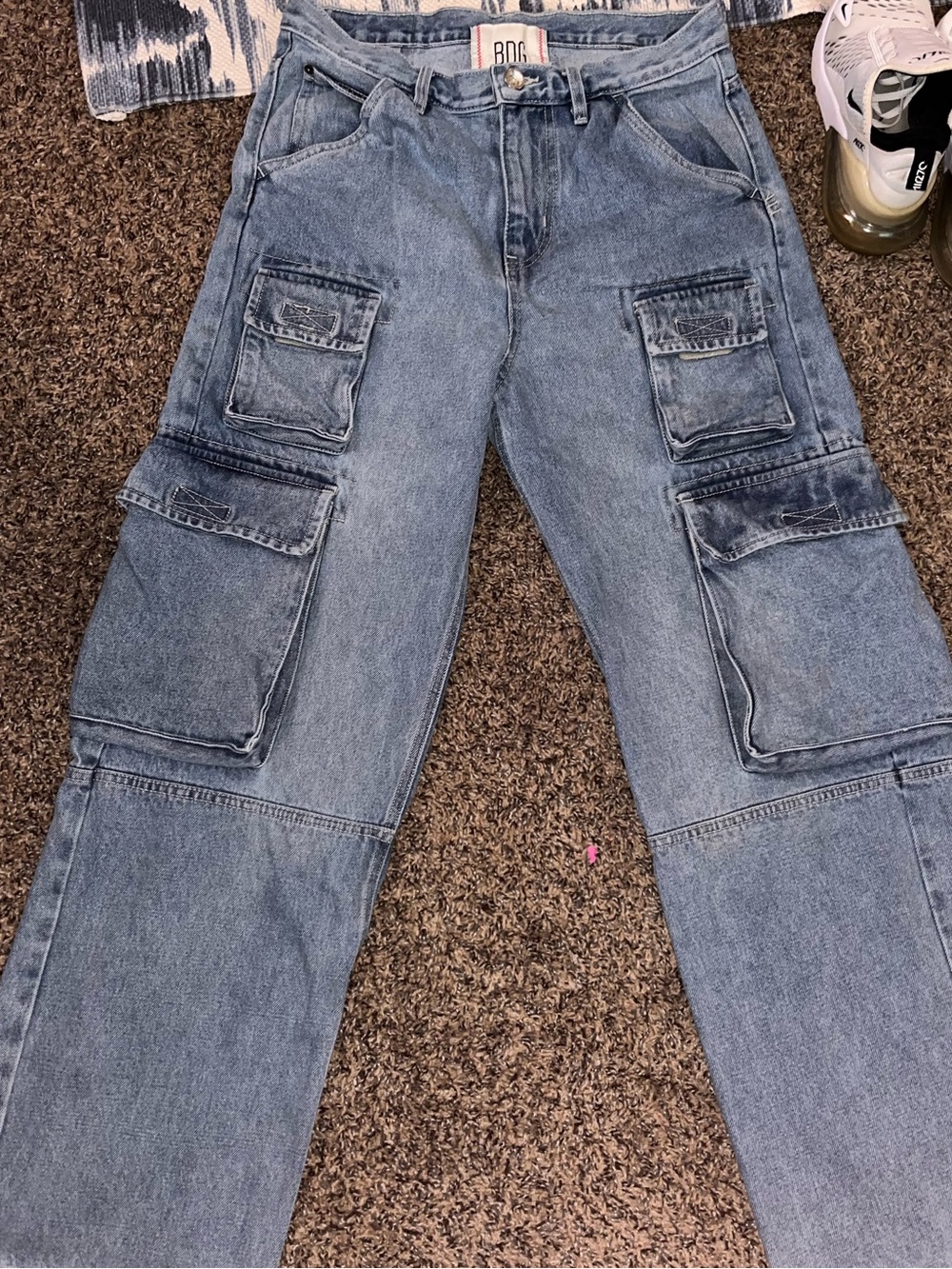 BDG womens Light Blue Cargo Jeans